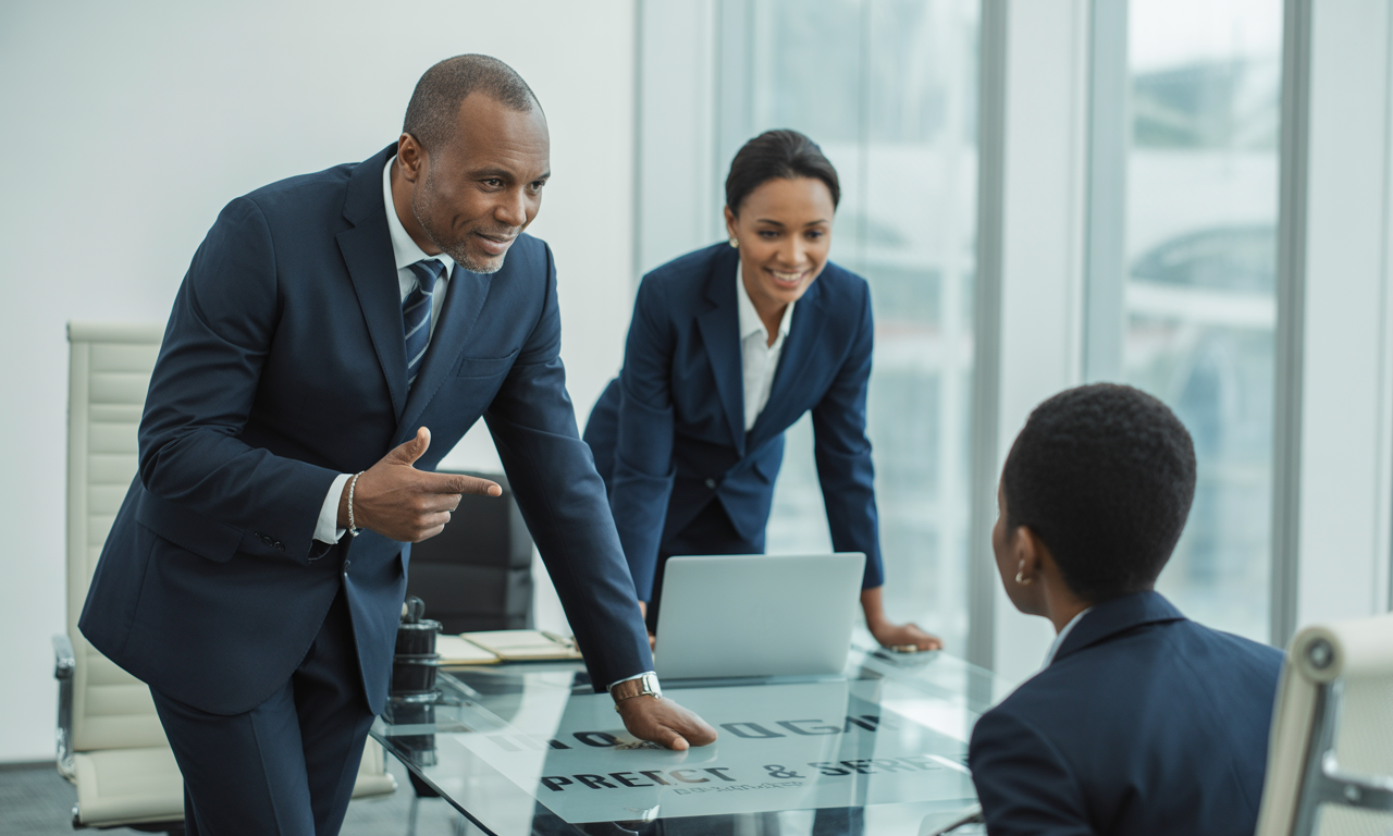 Security supervisors discussing at a meeting